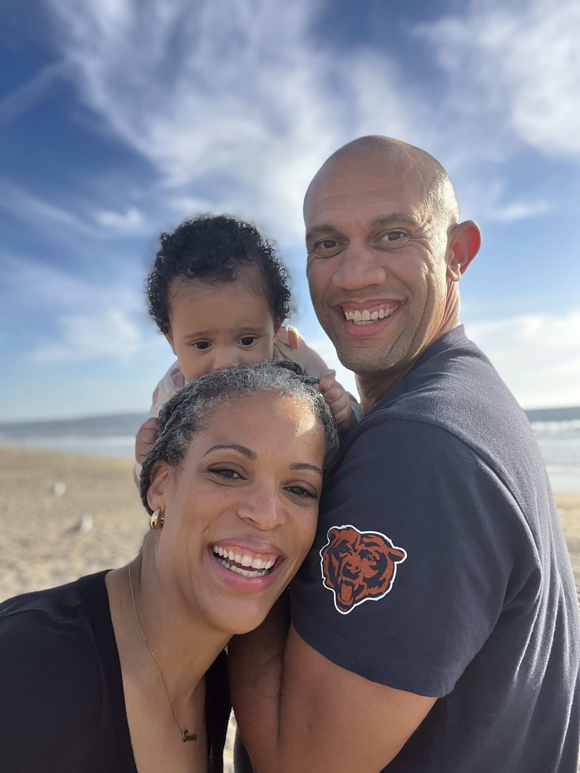 Terrence Edwards and his family at the beach